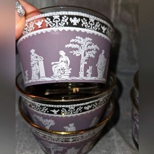 Lilac Jeanette Glass Jasperware Hellenic Dessert Bowls